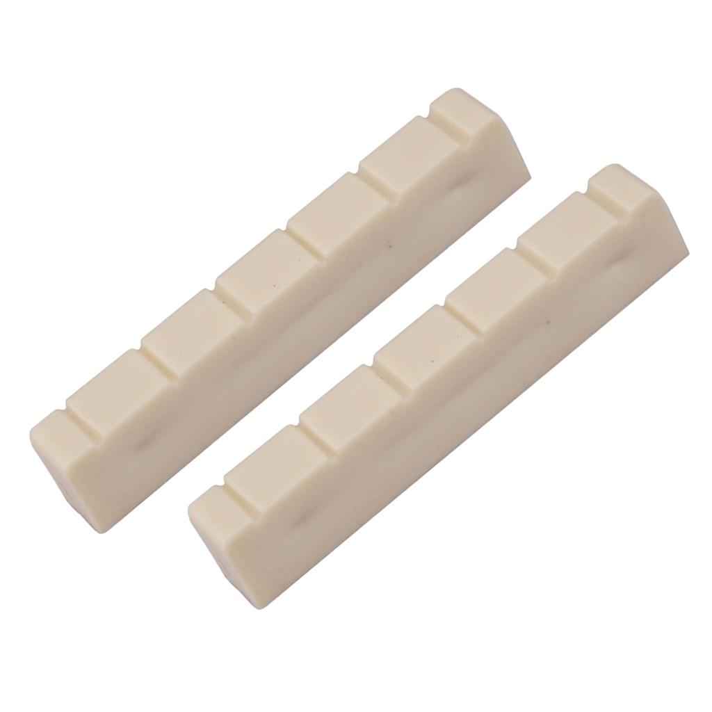 2 Pieces Plastic Classical Classic Guitar Nuts 6 String Slotted Guitar Parts