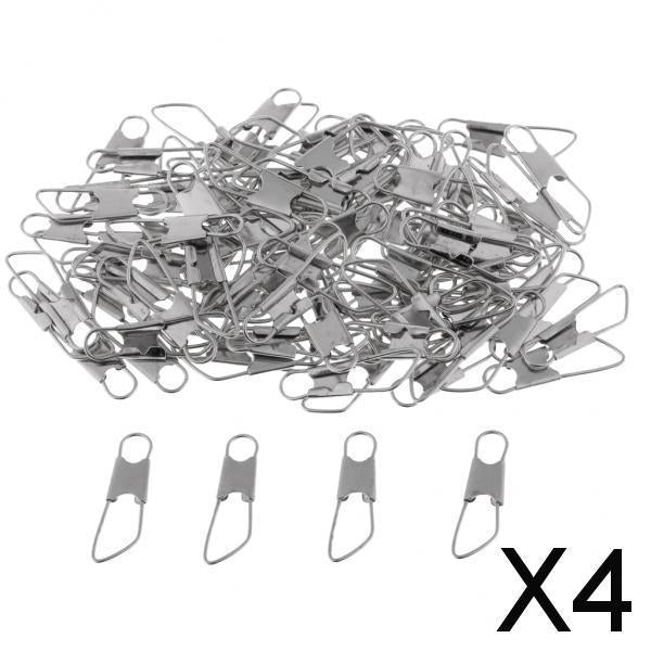 4x100Pcs Fishing Interlock Snap Safety Snap Fishing Swivels Snap 1.7x0.5cm