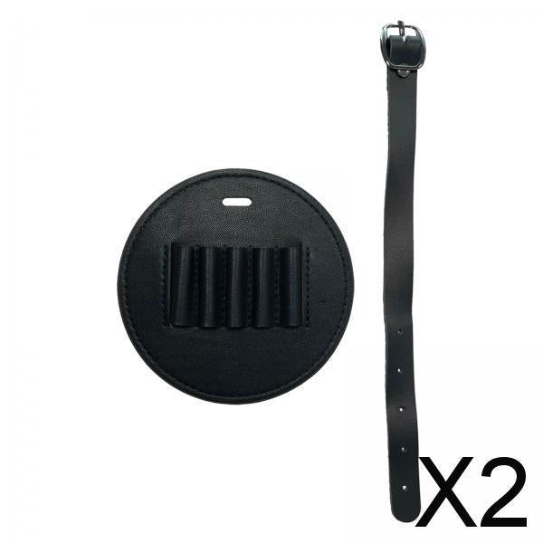 2xPortable Golf Tee Holder Hanging Strap Waist Pack PU Golf Tee Pouch Bag Black