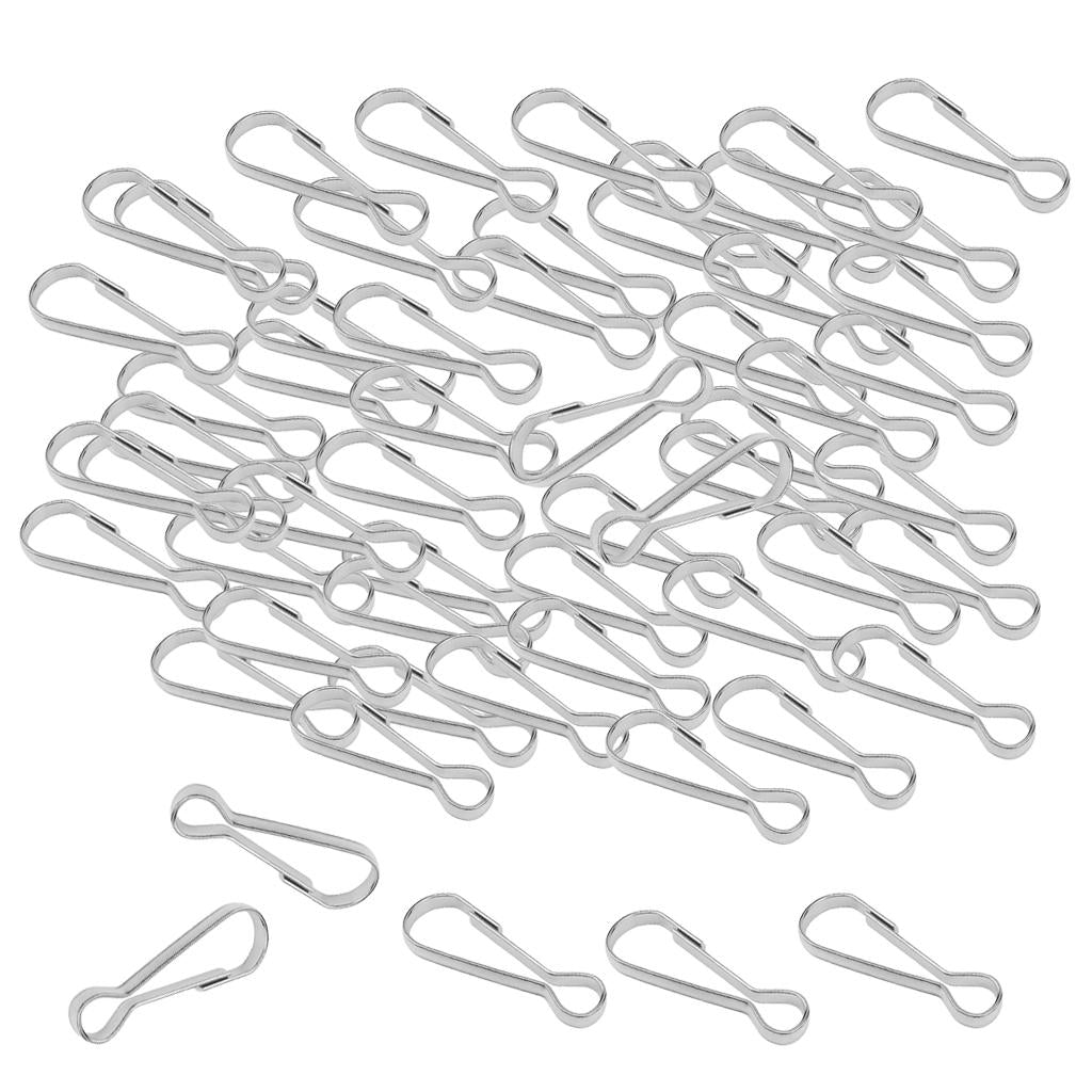 100pcs Stainless Steel Carabiners Spring Snap Clasp Outdoor Hardware 28mm