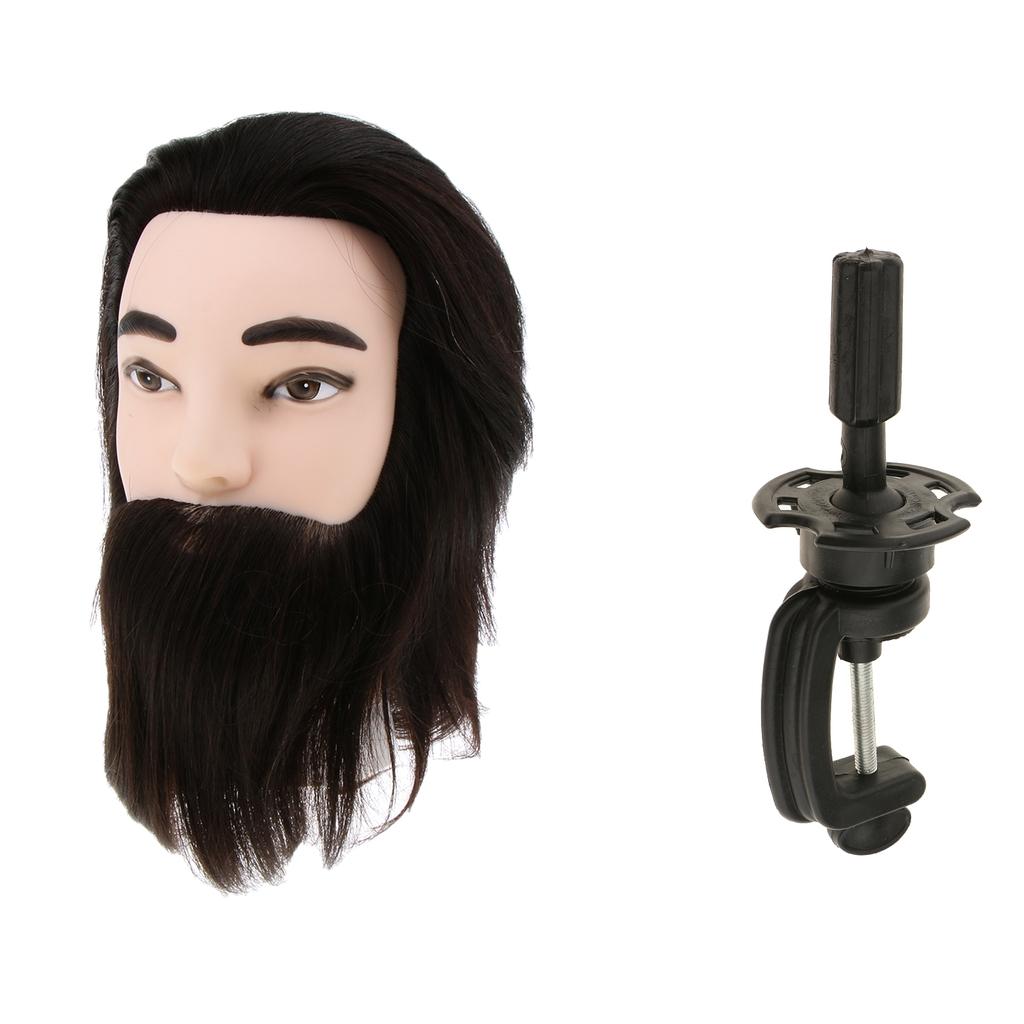 12 Human Hair Styling Hairdressing Practice Head Training Mannequin + Clamp"