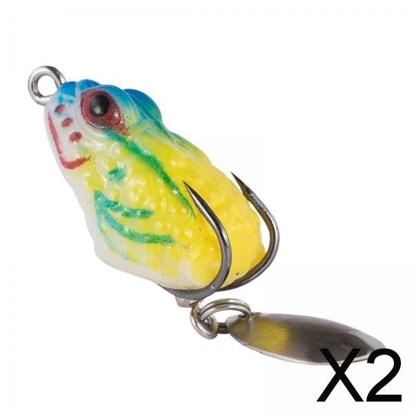 2xFrog Lure Bass Bait Metal Sequin Swimbait Float on Water Lure for Freshwater Style H