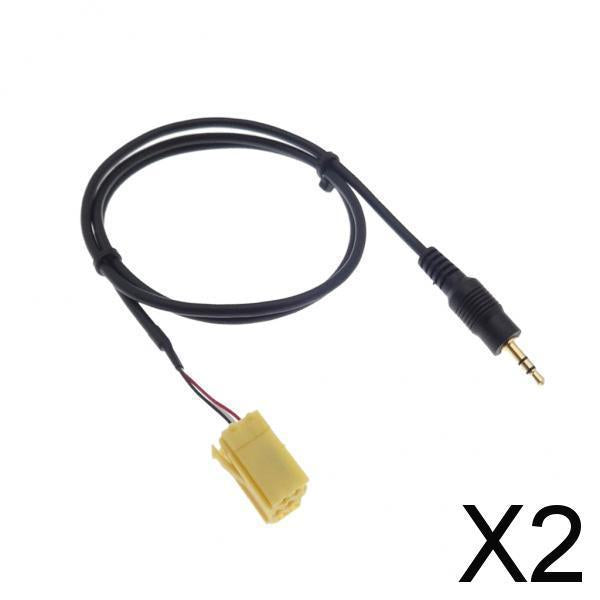 2x3.5MM AUX Adapter Cable for Peugeot 206 207 307 308 