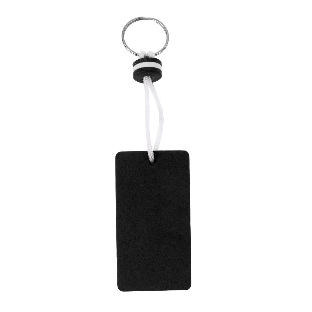 Yachting Boating Kayaking Floating Key Chain Key Ring-Rectangle Shaped Black