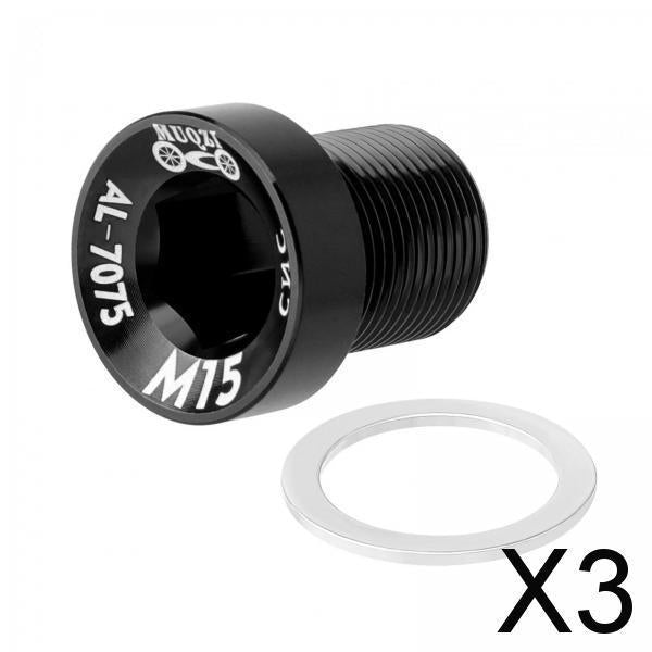 3xBike Crankset Screw Crank Arm Fixing Bolts Cycling Components Crankset Cover black