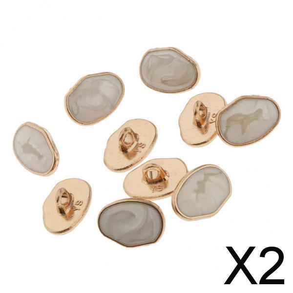 2x10pcs Special Shaped Marble pattern Sewing Shank Button