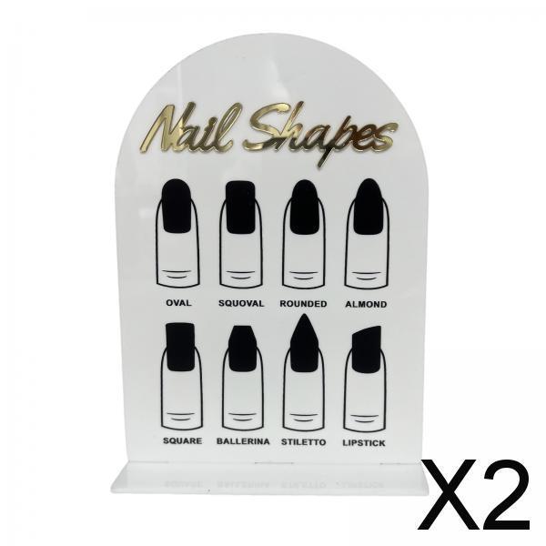 2xNail Tip Display Board Acrylic Manicure Display for Nail Salon Nail Art Tool Style A