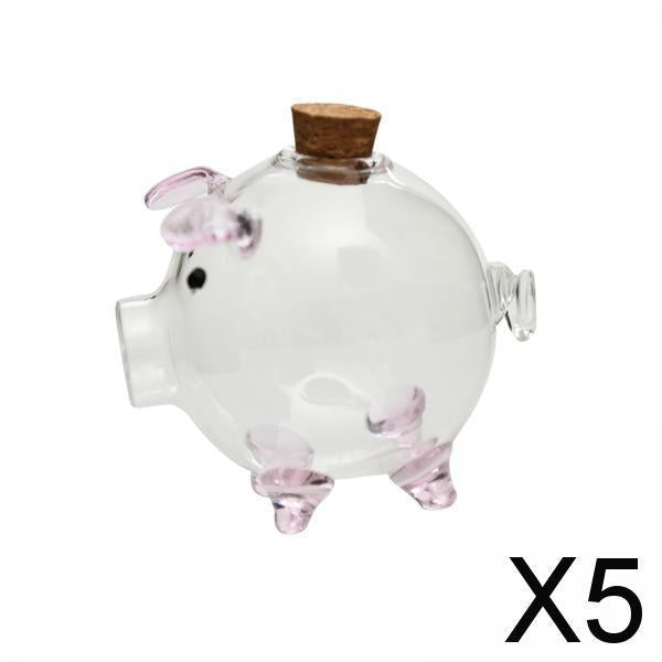 5xPiggy Bank Festival Gift Delicate Glass Pig Figurine for Kids Boys Exquisite