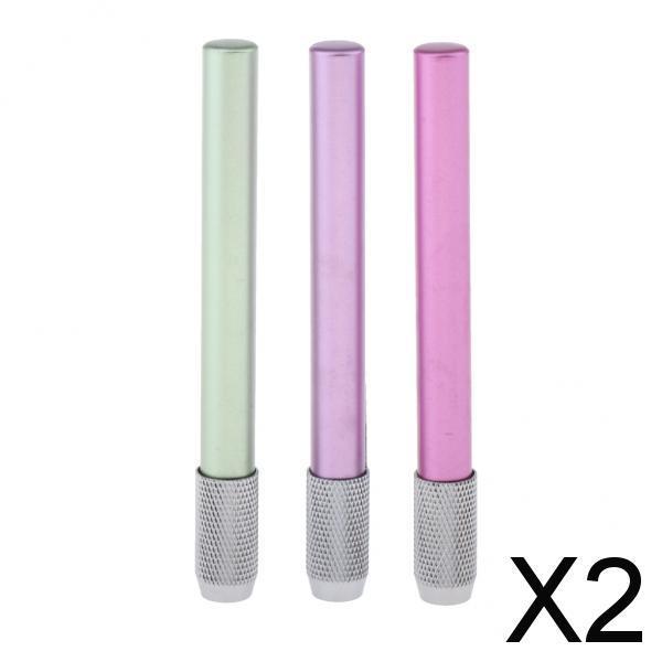 2xAssorted Colors Pencil Lengthener Pencil Extender Holder rosy+green+purple