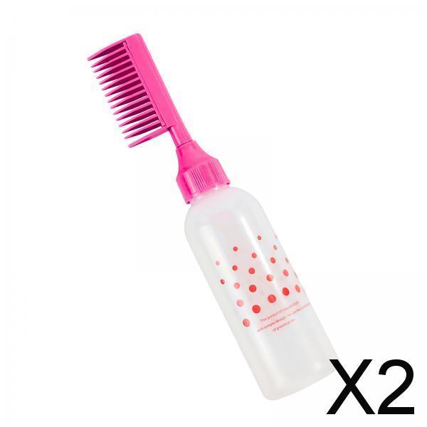 2xroot comb Bottle Accessories Hair Coloring Dyeing Bottle for Home Red