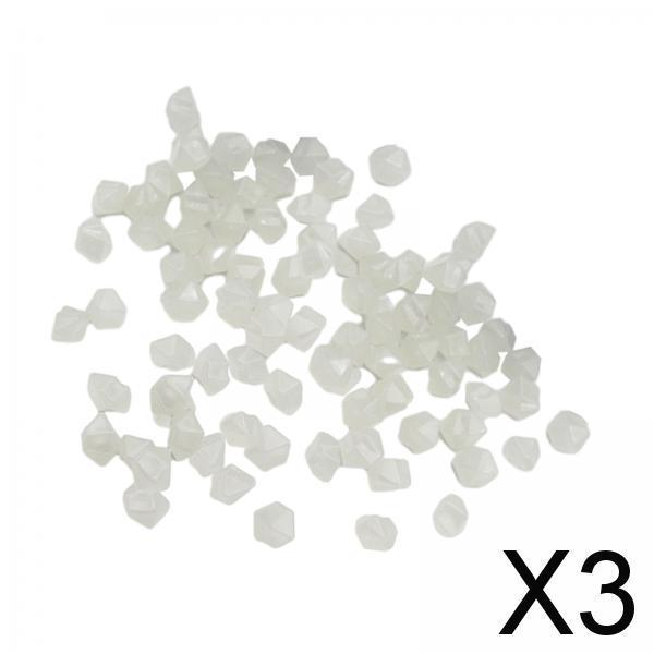 3x100 Pieces Glow in The Dark Stones Rocks Indoor Outdoor for Fish Tank Sturdy White