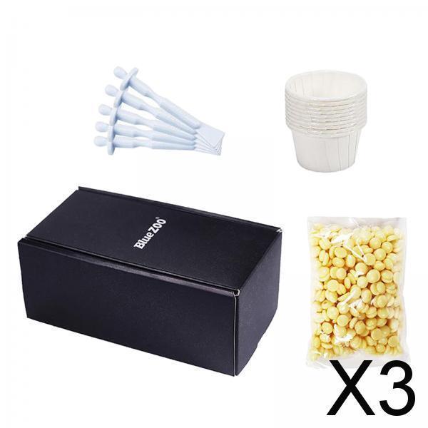 3xWax Beans Nose Wax Kit 50g 10 Disposable paper bowls for Men and Women