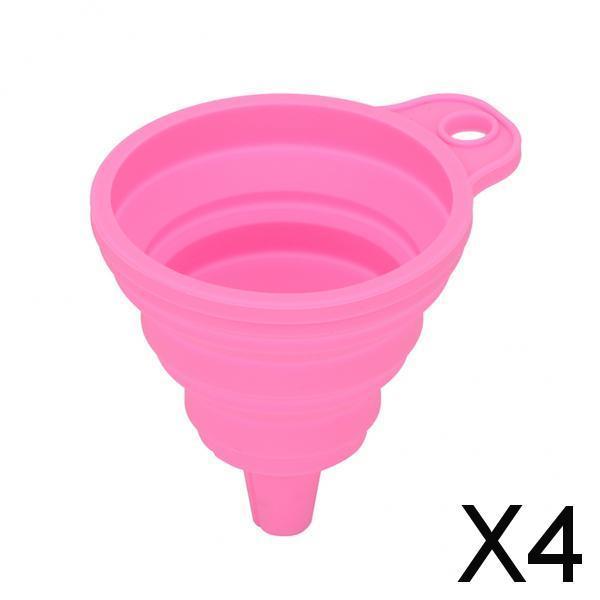 4xKitchen Funnel Small Flexible for Liquid Powder Protein Powder BPA-Free pink