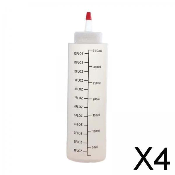 4xSalad Dressing Bottle Leakproof Ketchup Dispenser for home 350ml