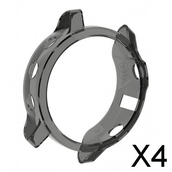 4xSilicone Full Cover Screen Protective Case For Garmin Fenix 6s 45mm Black
