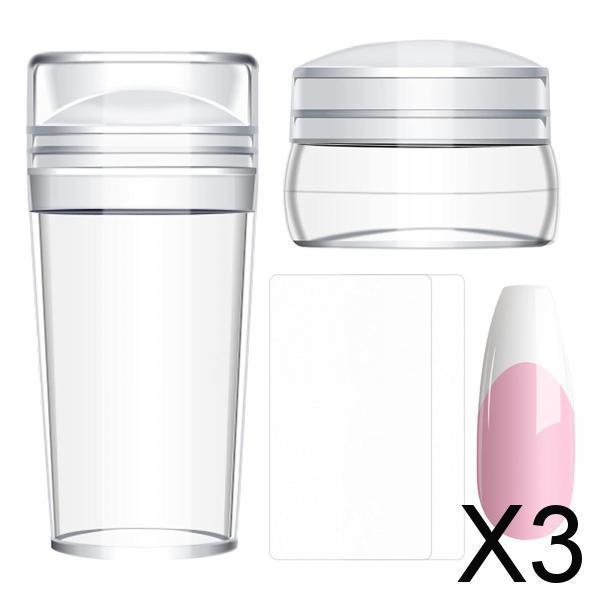 3x4 Pieces French Nail Stamper Clear Silicone Stamping Professional Detachable