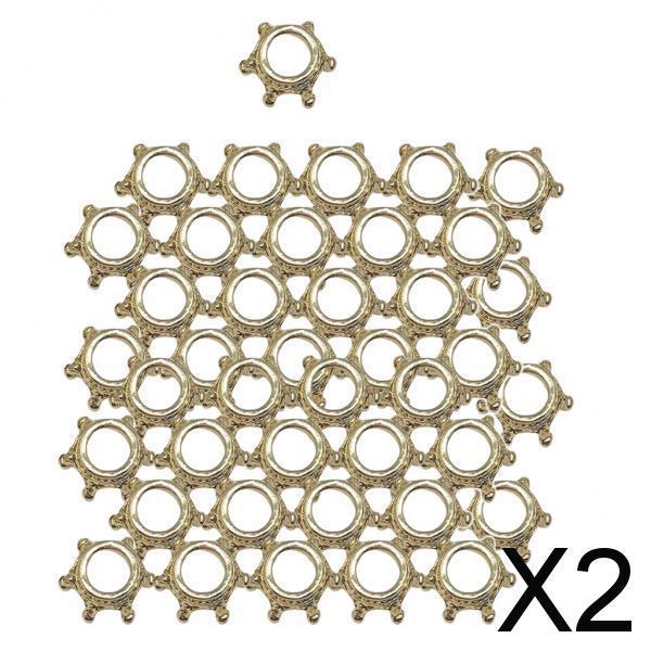 2x50pcs Crown Charms Beads for Jewelry making necklace earrings KC Golden