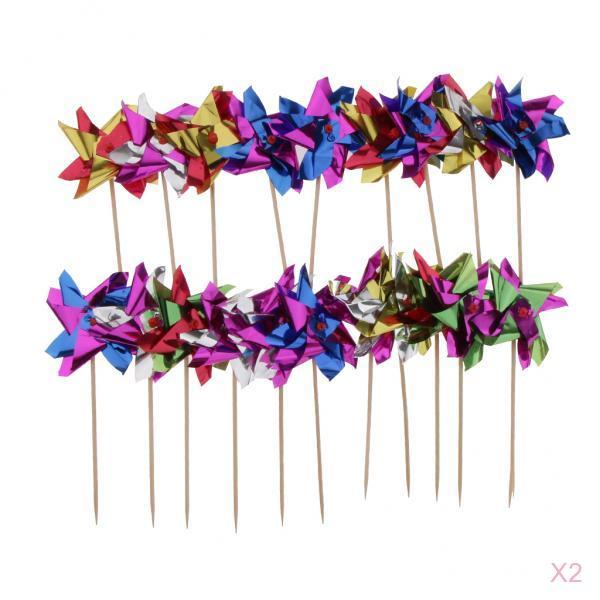 100pcs Foil Windmill Fruit Sticks Cocktail Picks Party Table Decoration