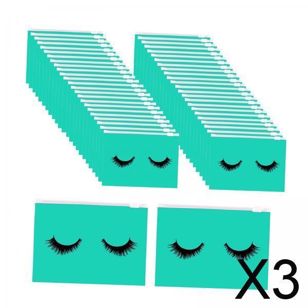 3xMultipurpose 50Pcs Eyelash Bags Eyelash Makeup Bags with Zipper Lightweight S blue