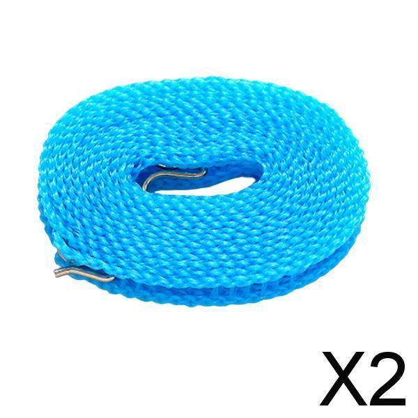 2xClothesline Stretchy Portable Laundry Cord for Garden Camping Accessories RV blue 1000cm