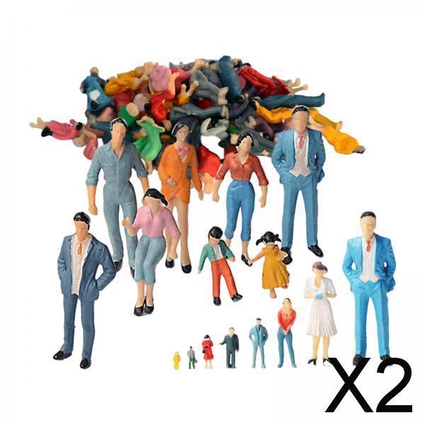 2xHand Painted Figures Assorted Poses Sand Table Tiny Scenery Decorative 20pcs 30th