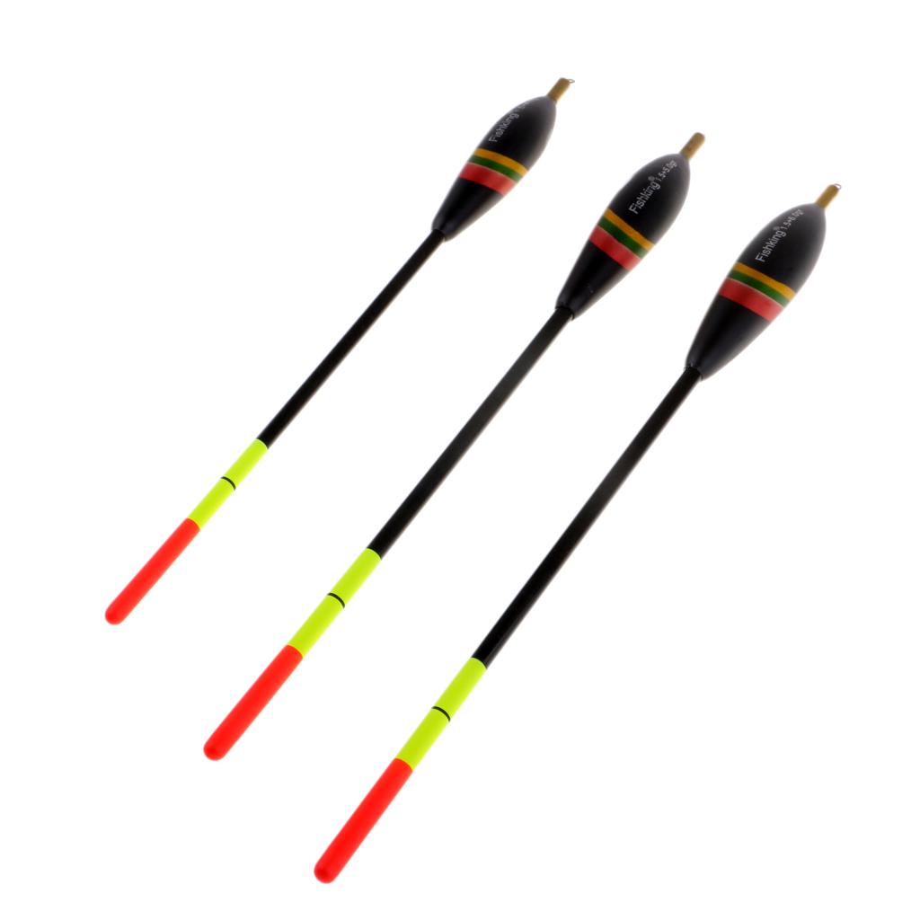 3pcs Mixed Size Vertical Fishing Float Fishing Bait Indicator w/ Copper Head