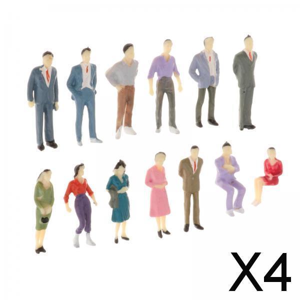 4x13pcs Model Trains 1:50 Painted Figures O SCALE People Standing Seated