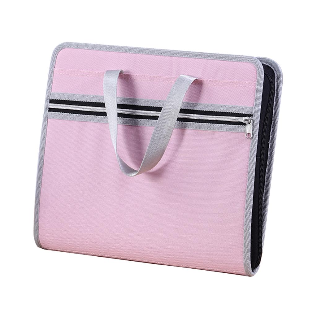 A4 Size File Expanding Folder Organizer Storage Pockets Folder A Pink