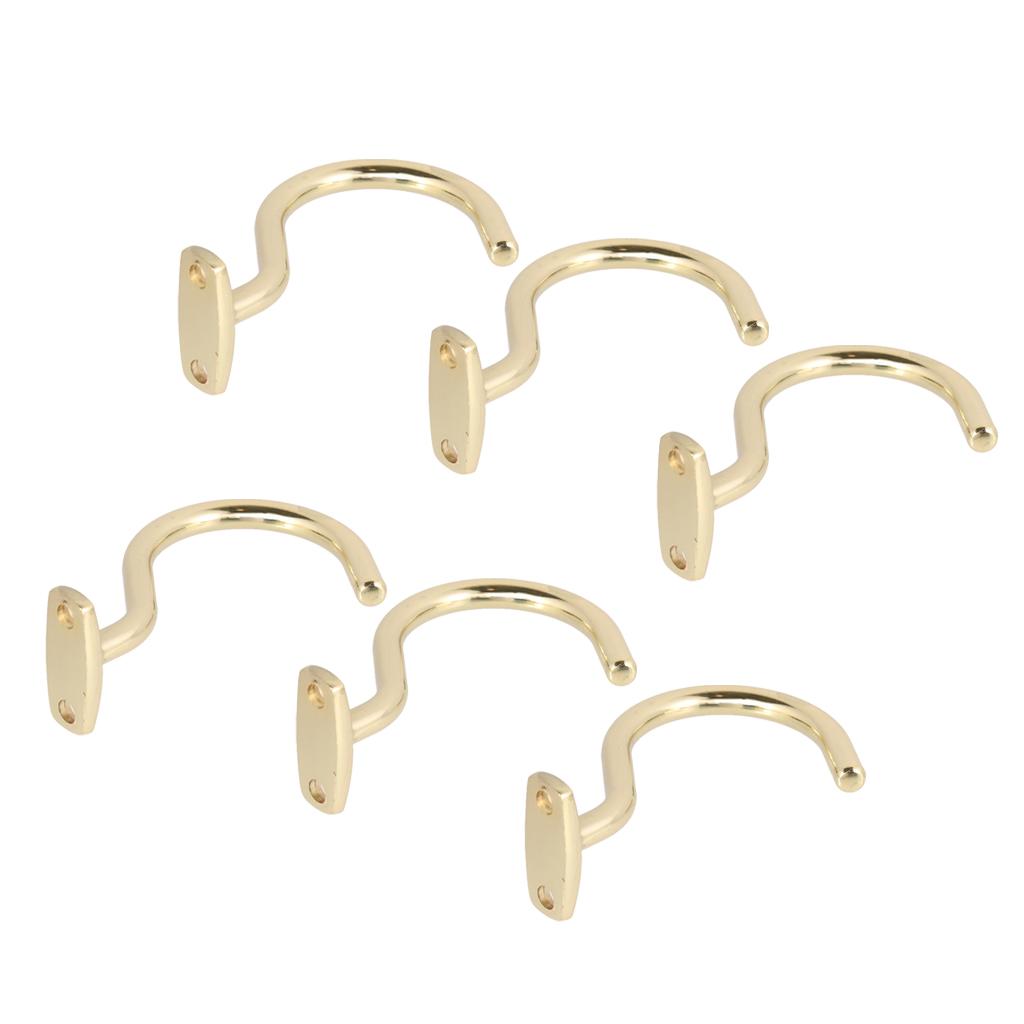 6 Pcs Snooker Billiard Table Cue Brass Hook to Hold Bridge Stick Pool Rack