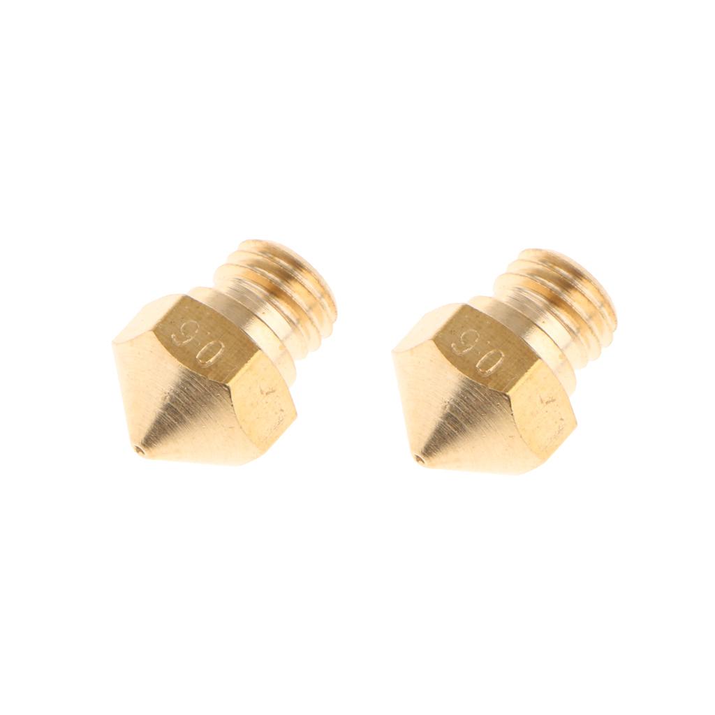 2pcs Brass Extruder Nozzle Copper Printhead for MK10 1.75mm 3D Printer 0.6mm