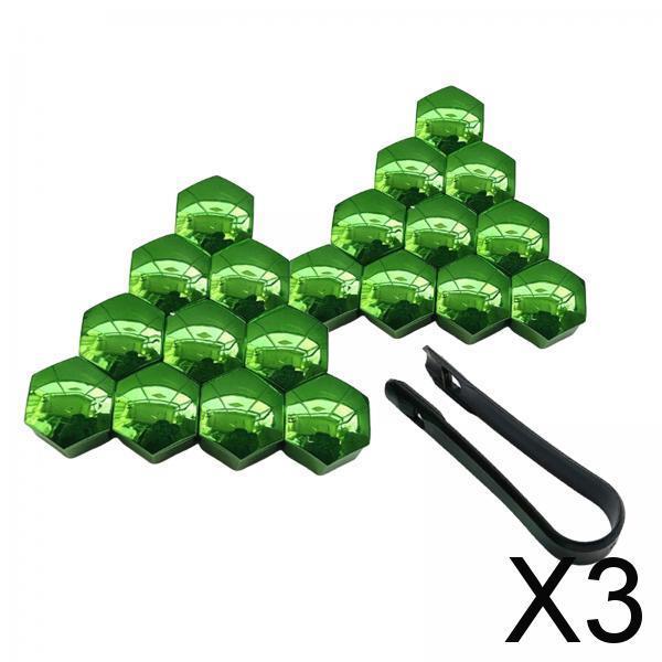 3x20 Pieces Car Wheel Nut Caps Covers Anti Rust Wheel Rim Cover Wheel Nut Caps Green 17mm