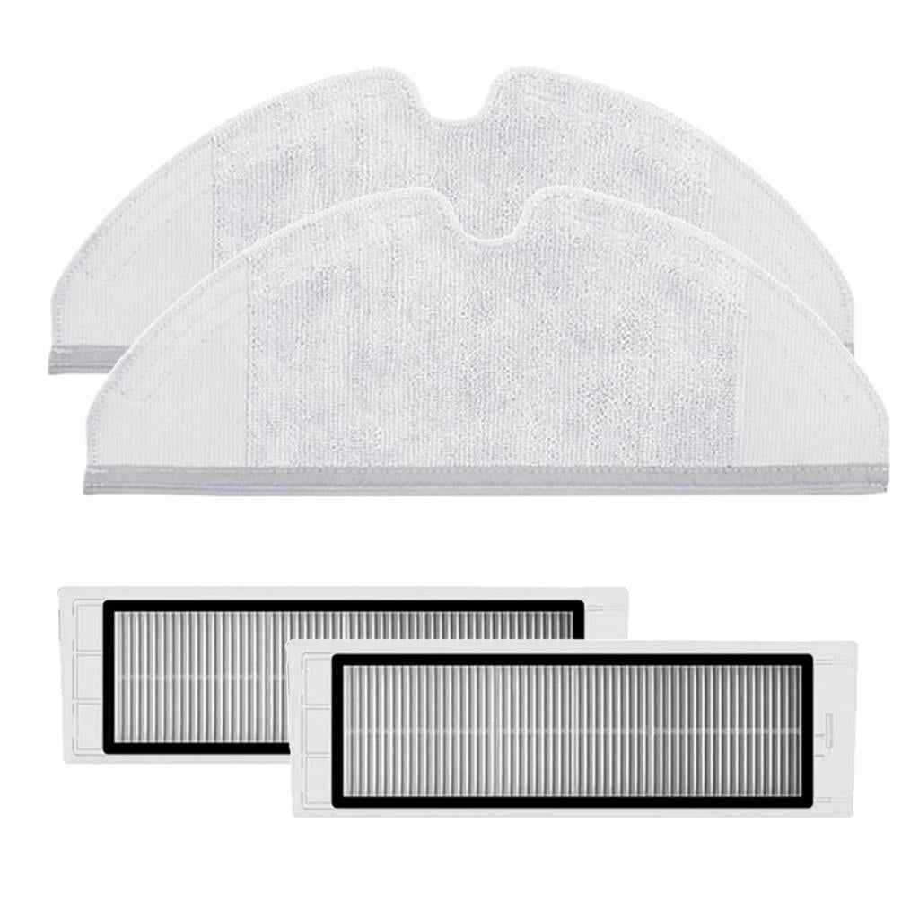 2pcs Mopping Pad + 2pcs HEPA Filter for Xiaomi Roborock Robot Vacuum Cleaner