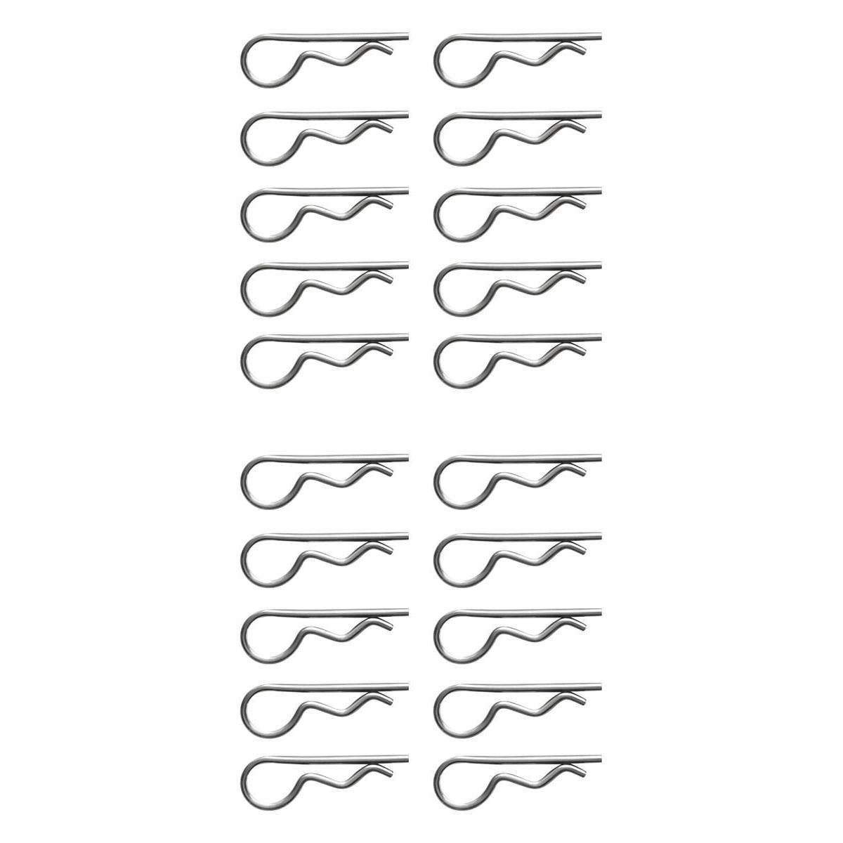20 Pieces Marine Stainless Steel R Retaining Clip Spring Cotter Pin