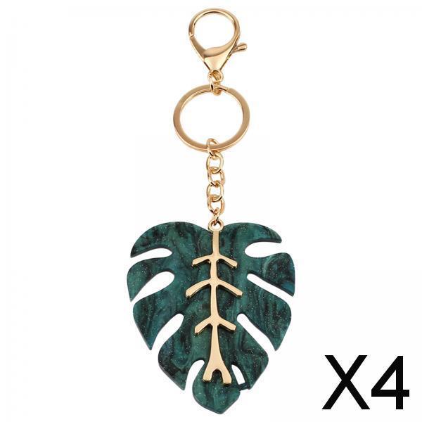 4xFashion Leaf Key Chain Men Boys Key Chain Hooks Gift Women  Blue 