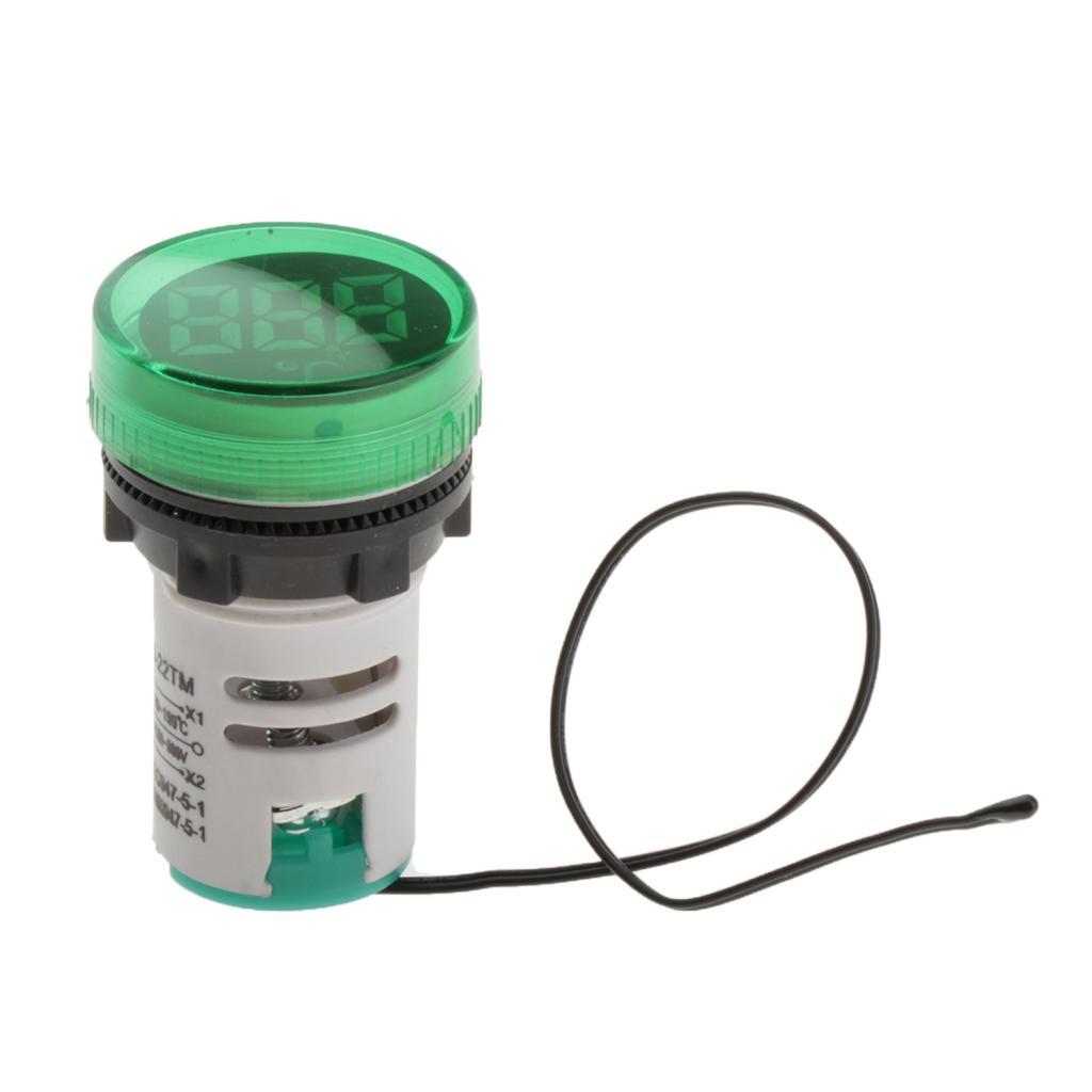 22mm Digital LED Thermometer Celsius Temp Temperature Meter Gauge Green