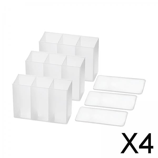 4x3 Pieces Storage Case Multifunction Organizer for Bathroom Desk Living Room