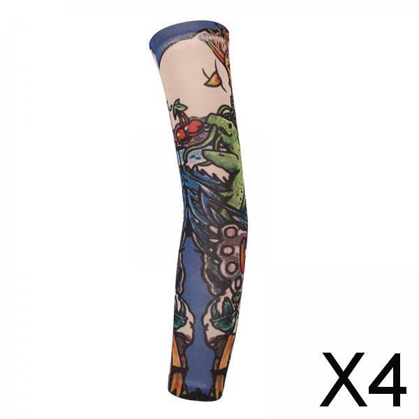 4xUnisex Cooling Arm Sleeves Tattoo Cover up for Walking Basketball Tennis F