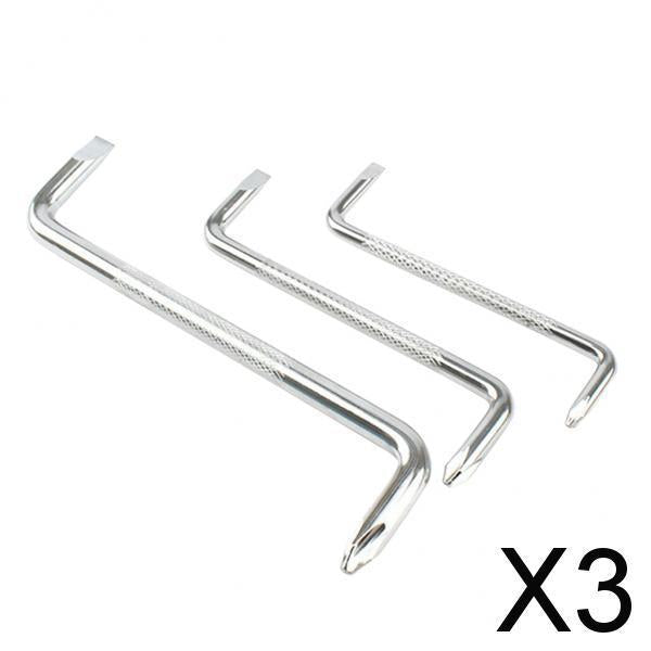 3x3pcs Steel Support Z Shape Short Shank Offset Screwdriver Set Double Headed