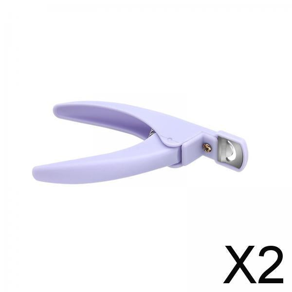 2xArtificial Nail Gift Sharp False Nails Cutter for Beauty Nails Extension violet