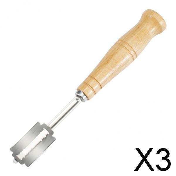 3x Cutting Knife Wood Handle for Scoring Homemade Dough Bread Baking
