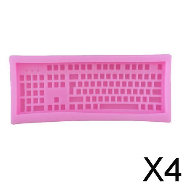 4xSilicone Fondant Cake Sugarcraft Decorating Mould Tools Shape Keyboard