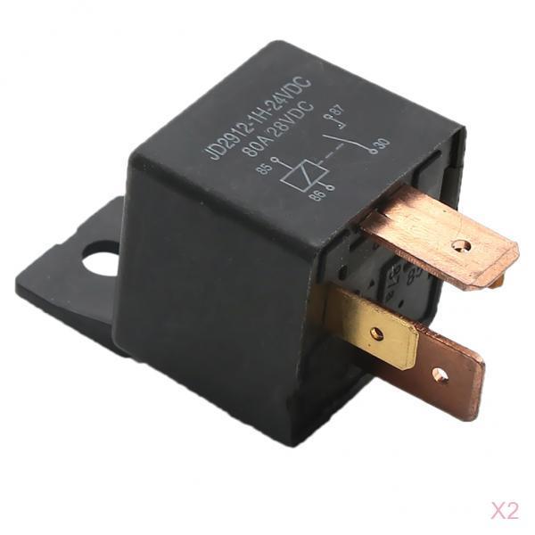2 Pieces JD2912-1H-24VDC Car DC28V 80A 4Pin Changeover Switch SPDT Relays
