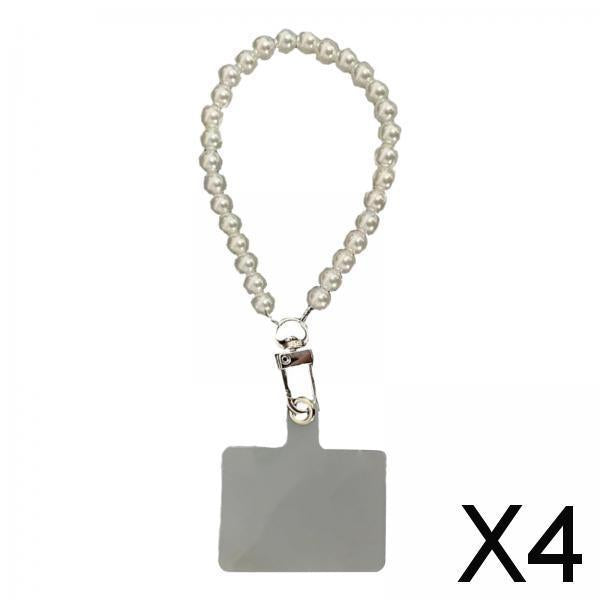 4xBeaded Phone Chain with Phone Gasket Cute Detachable Phone Lanyard for Women wrist chain