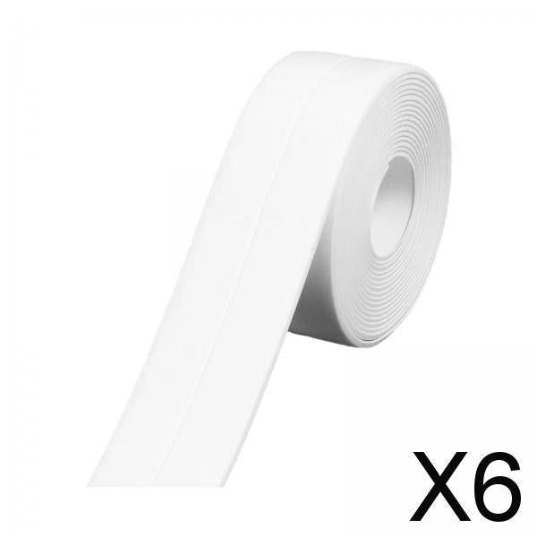 6xBath Sealing Tape Strip Waterproof Wall Sticker for Bathroom Kitchen Bathtub 1.5mx3.8cm
