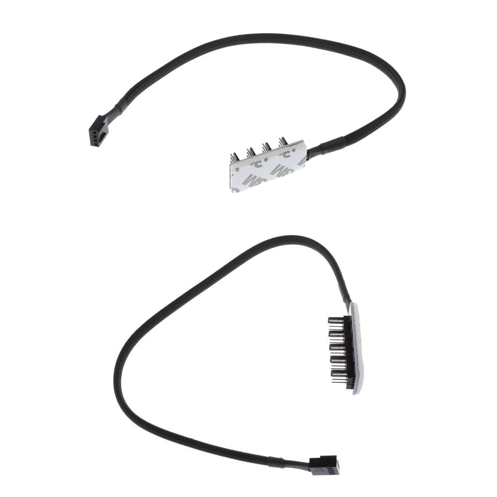 5 Way + 4Way PWM Splitter Hub 4pin/3pin CPU Computer Fan Black Sleeved 12V