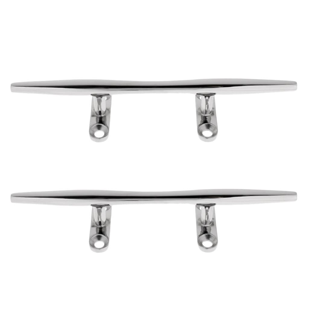 2 Pieces Marine 316 Stainless Steel Open Base Boat Deck Rope Cleat 4 inch