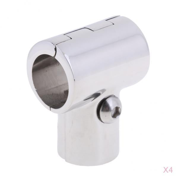 4Pcs 25mm Boat Handrail Fitting 90 Degree Tee 3 Way - 316 Stainless Steel