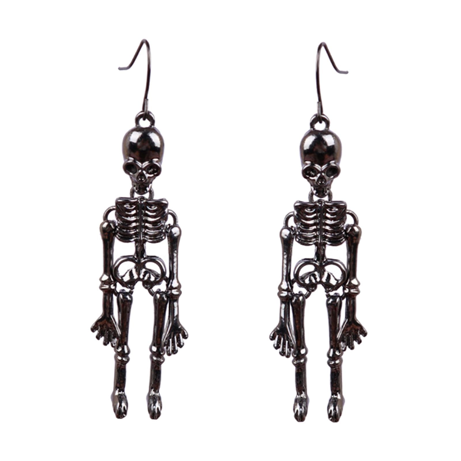 Gothic Earrings Horror Drop Earrings for Valentine's Day Wedding Anniversary gray and black
