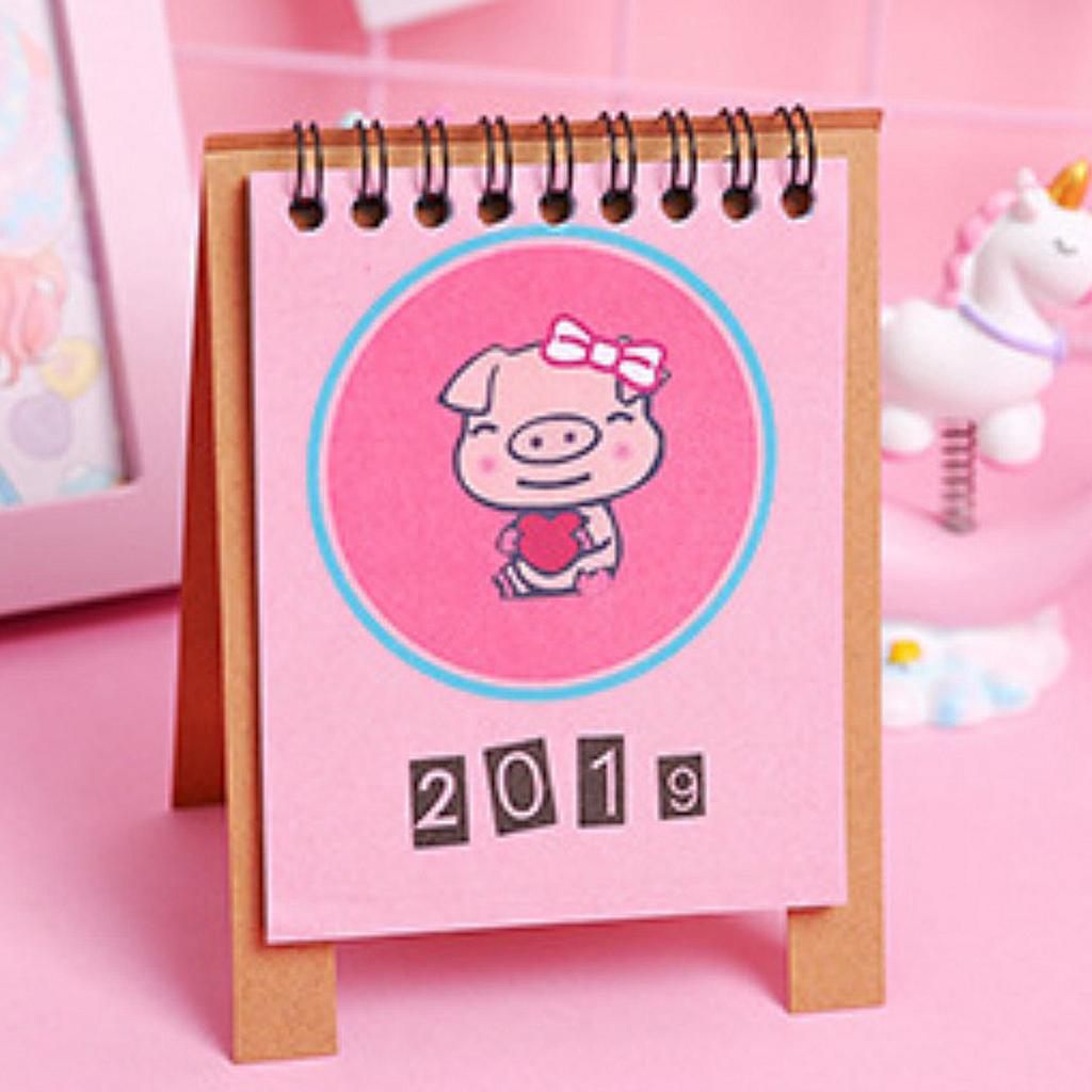 Cute Desk Calendar 2019 Monthly Piggy Fruit Chinese Traditional Style 3