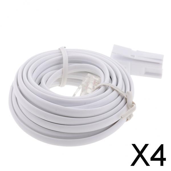 4xRJ11 UK Male to US Male Extention Cable 6P2C 3Meters for Landline Telephone